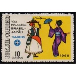 1968-599-Voo Inaugural Brasil-Japão  pela Varig