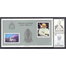 Argentina-1987-1562/3+bl 36-Visita Papa Paulo II