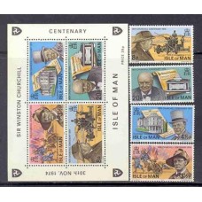 Ilha Man-1974-37/40+bl 1-Cent Churchil