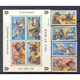Ilha Man-1974-37/40+bl 1-Cent Churchil